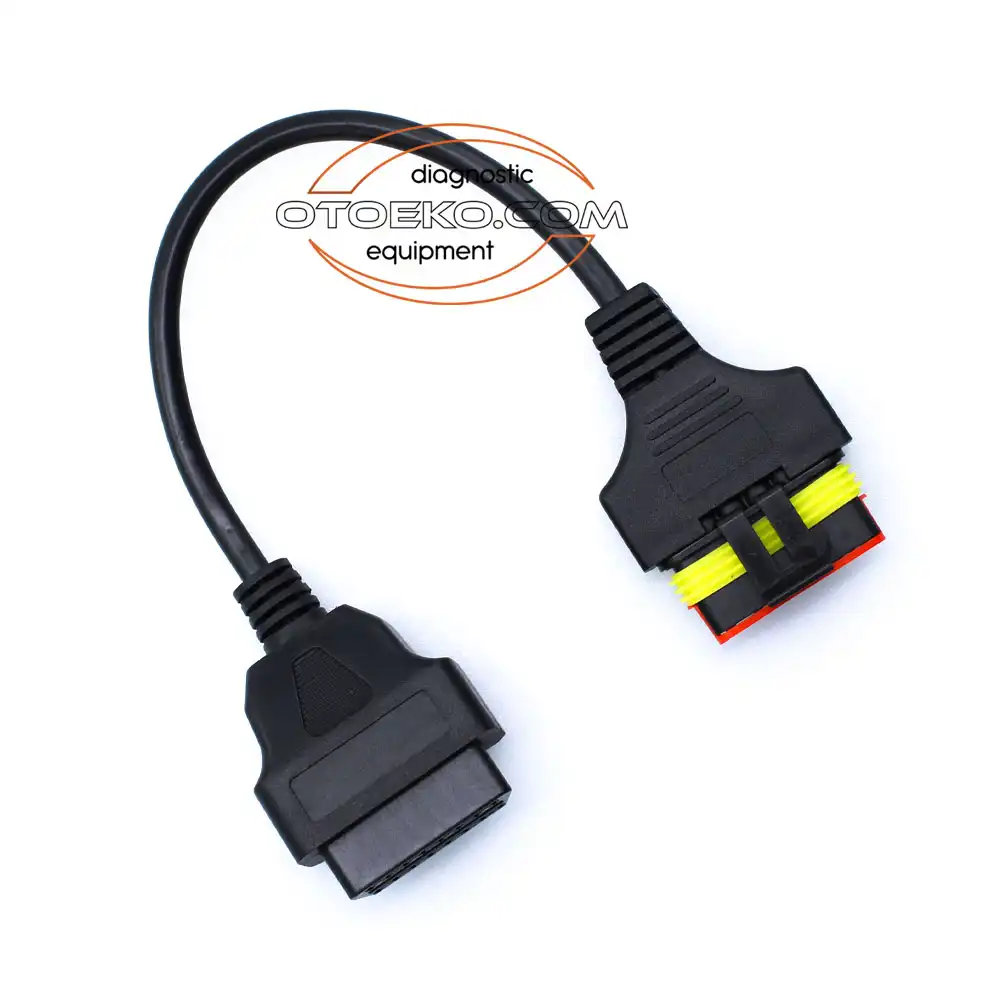 Benelli 6-Pin Old Type (Delphi MT05) to 16-Pin OBD2 Motorcycle Diagnostic Adapter Cable - 1